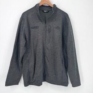North Face Mens XL Gray Fleece Jacket Full Zip Outdoor Hiking LOGO